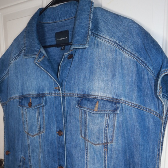 Liverpool Women's Blue Denim Vest Button Front Size XS/S  100% Cotton - Picture 2 of 4